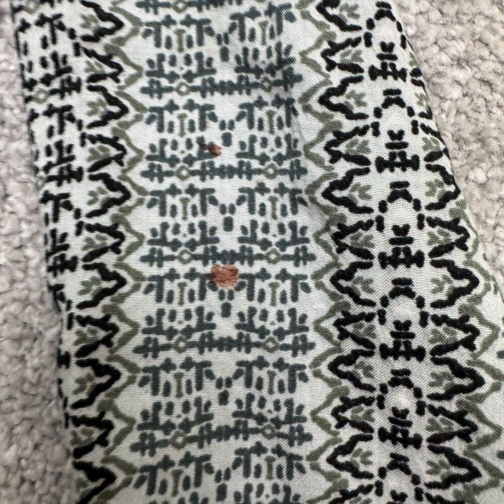 Prana Geometric Print Henley Long Sleeve Blouse Womens Small Black Green Top - Picture 9 of 14